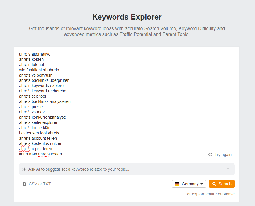 ahrefs Keyword Recherche