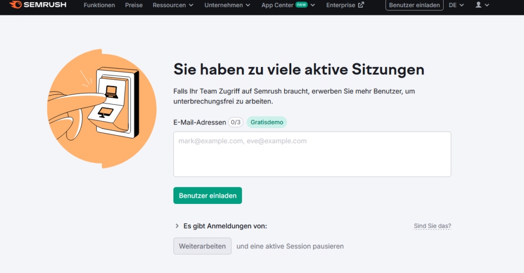 Semrush-aktiven-Sitzungen